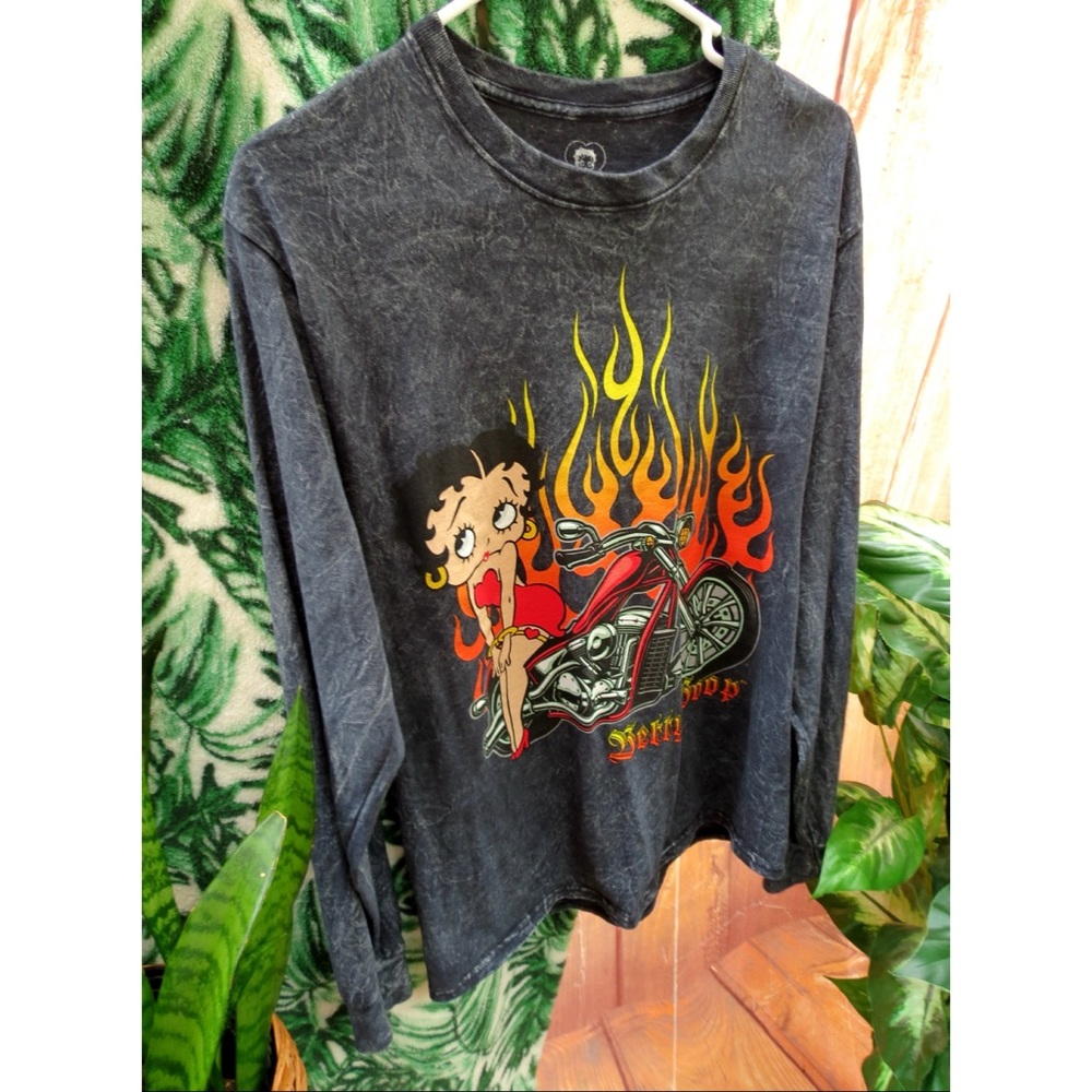 Betty boop acid washed moto graphic long sleeve ❤️🔥 - Picture 2 of 6